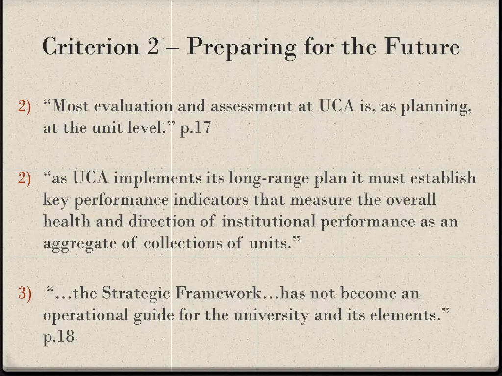 criterion 2 preparing for the future