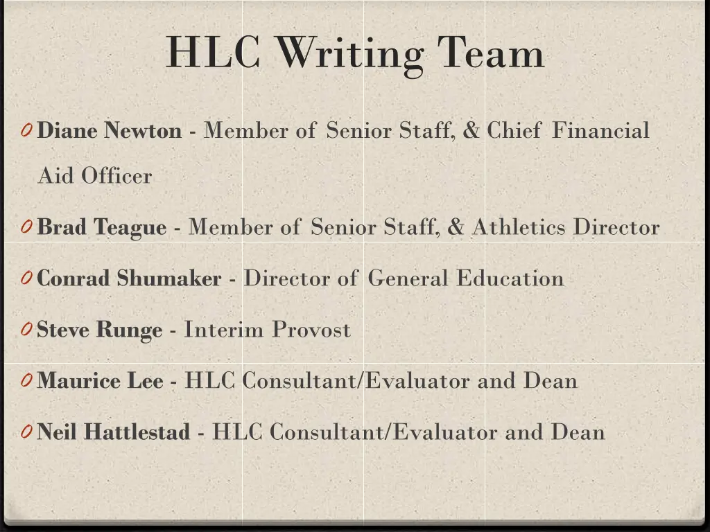 hlc writing team 1