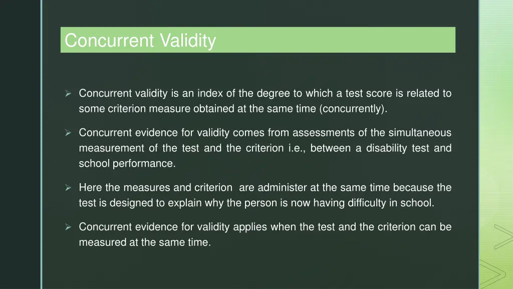 concurrent validity