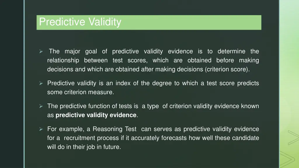predictive validity