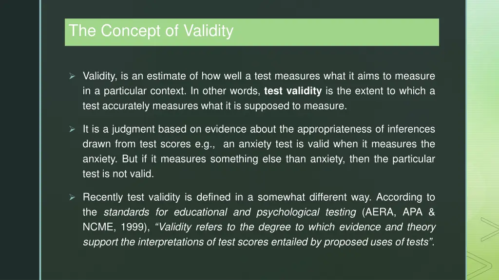 the concept of validity