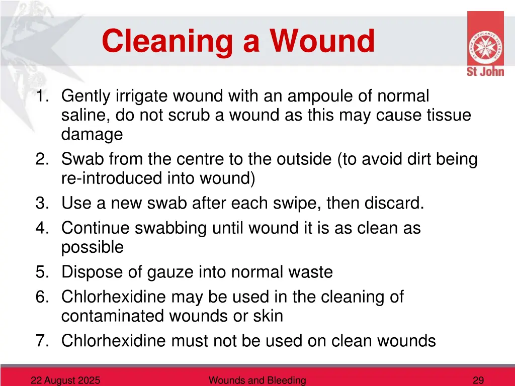 cleaning a wound 1