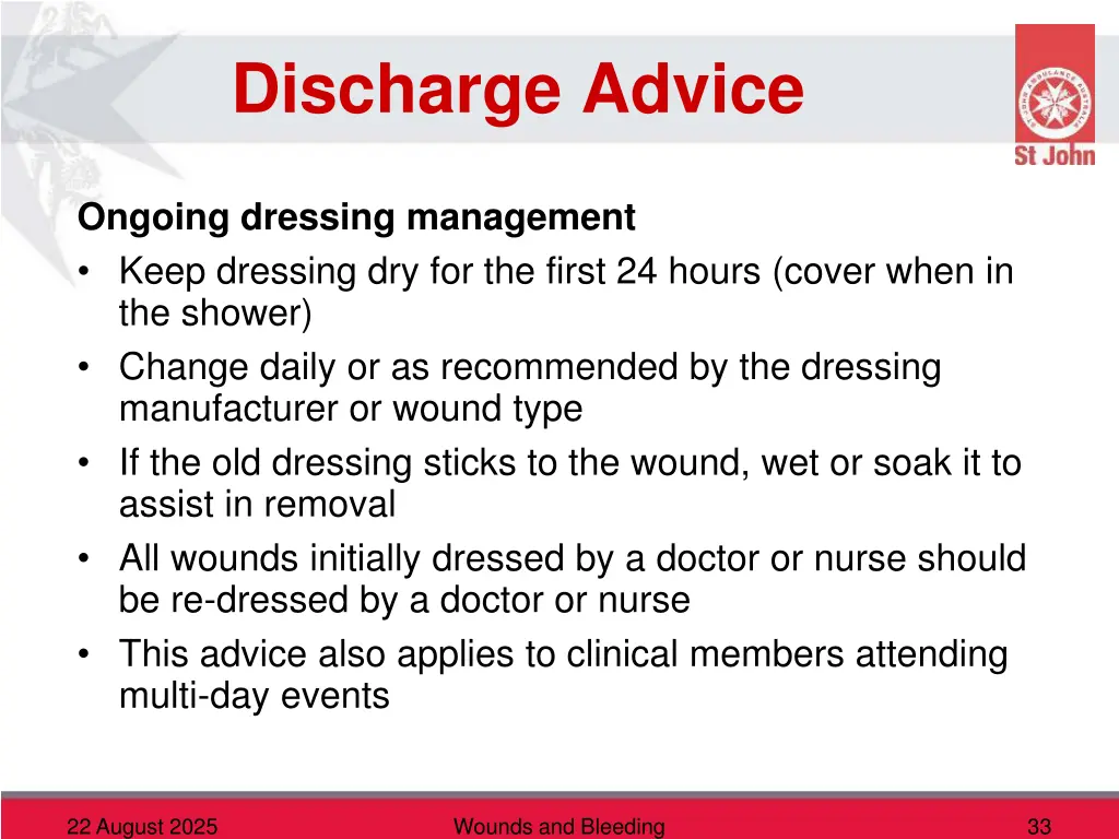 discharge advice