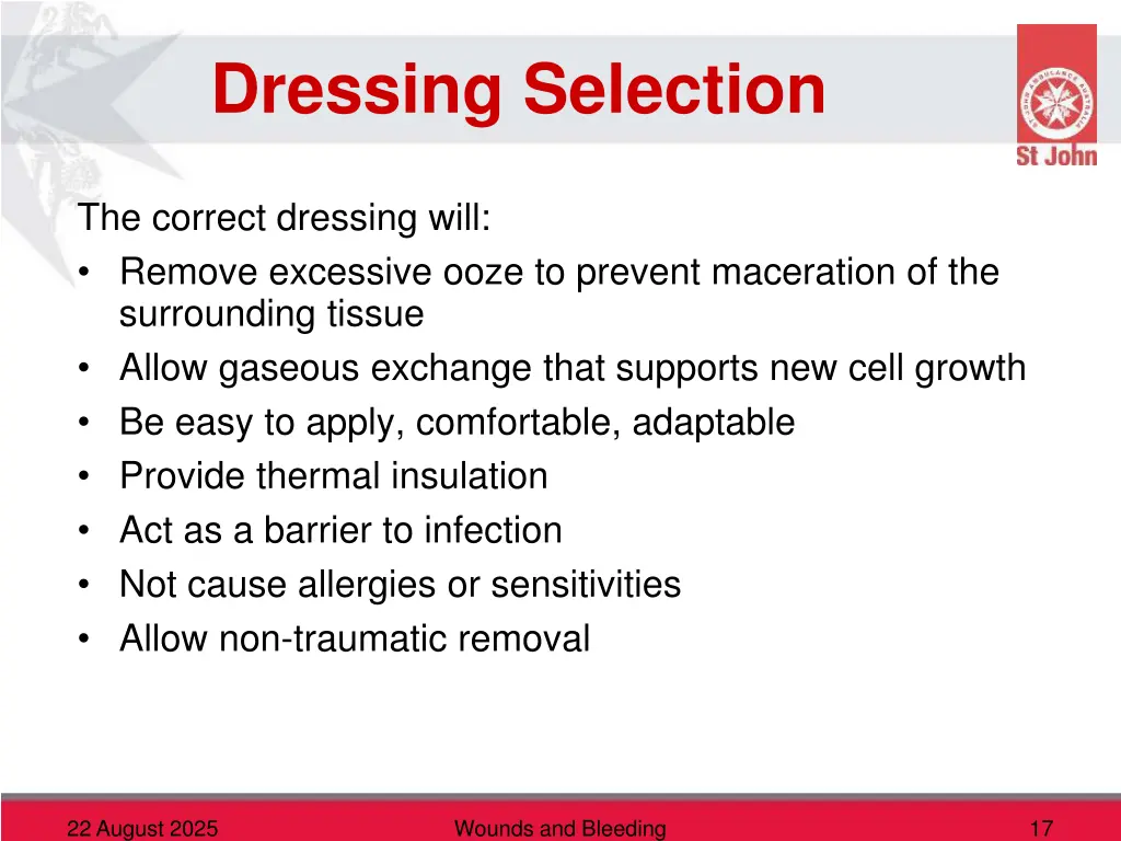 dressing selection