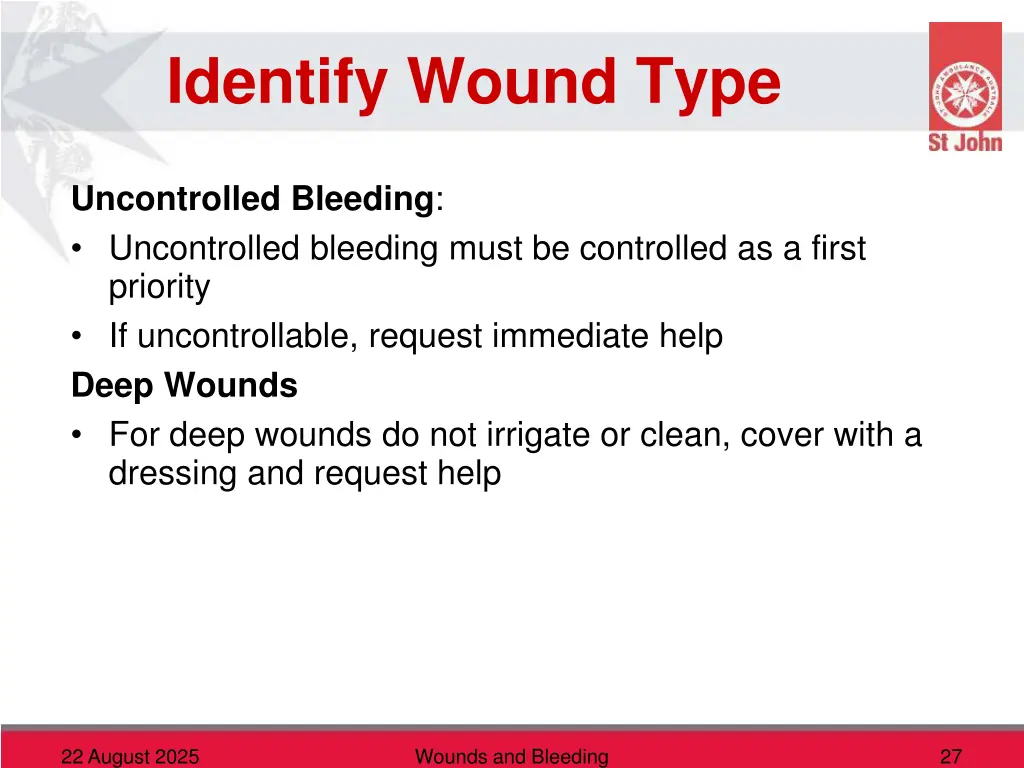 identify wound type 1