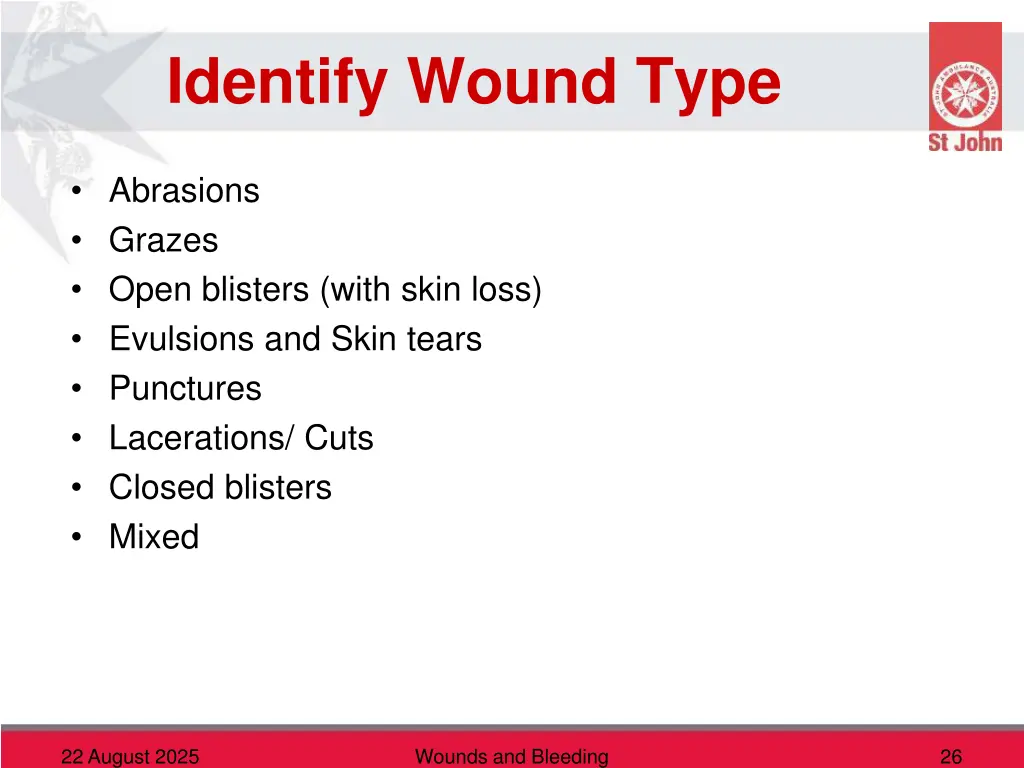 identify wound type