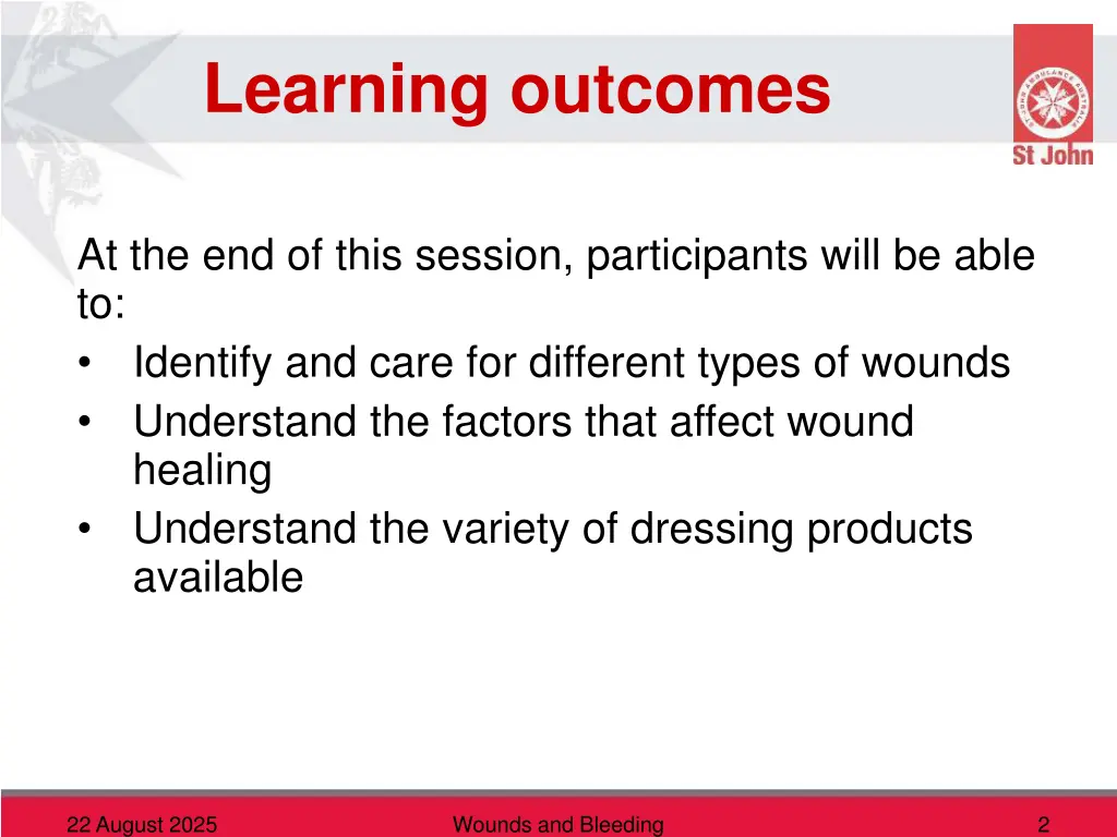 learning outcomes