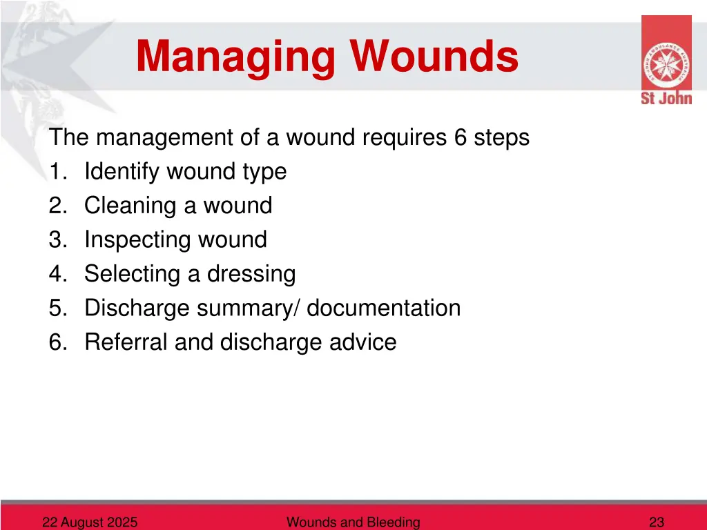 managing wounds
