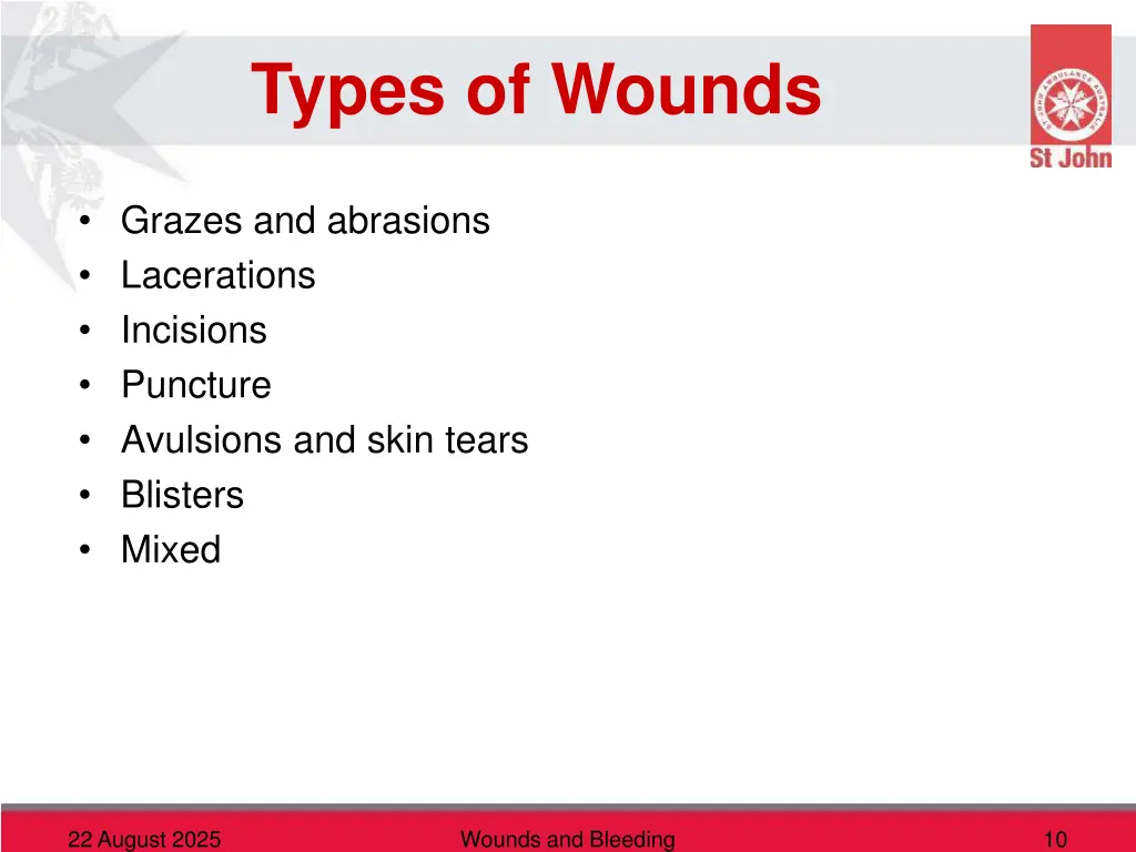 types of wounds