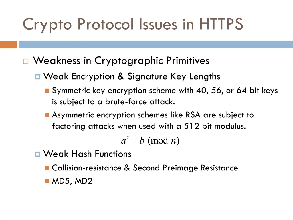 crypto protocol issues in https