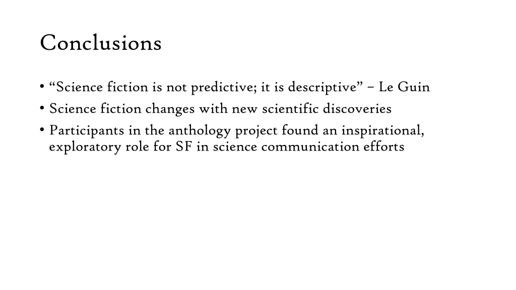 conclusions