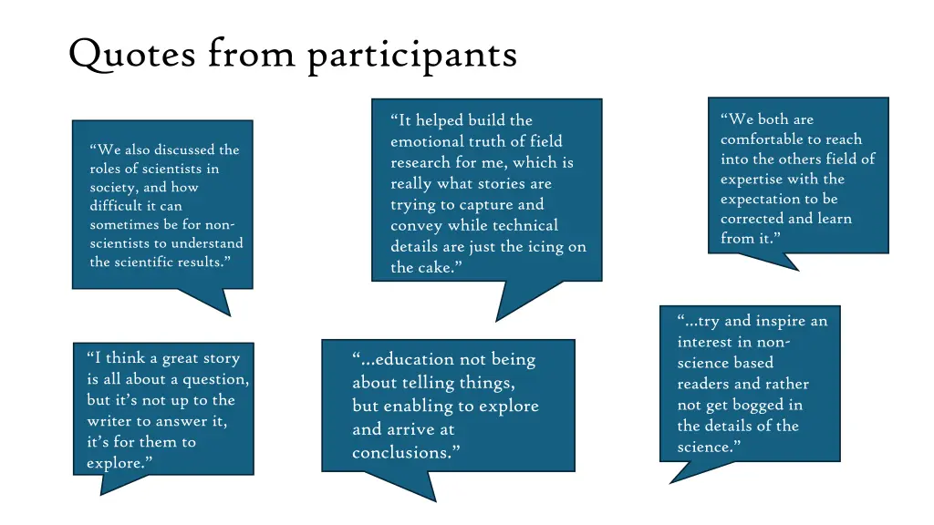 quotes from participants