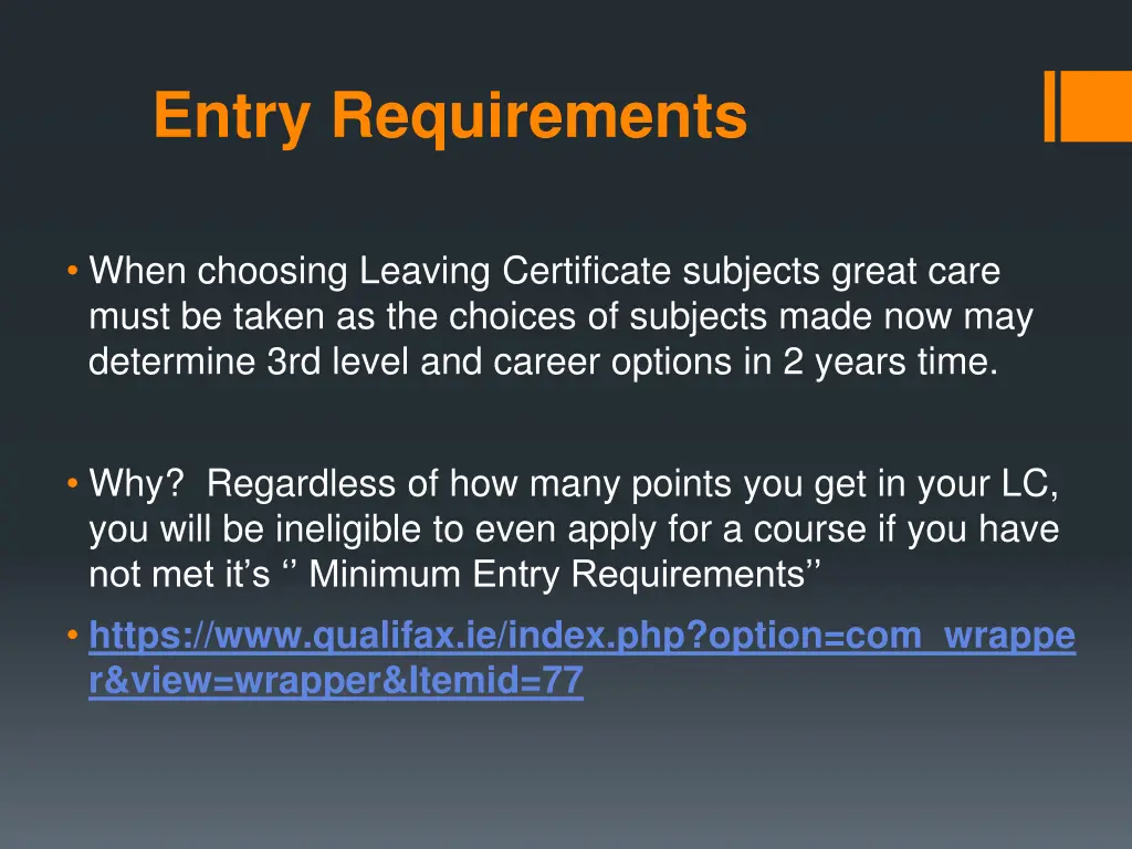 entry requirements