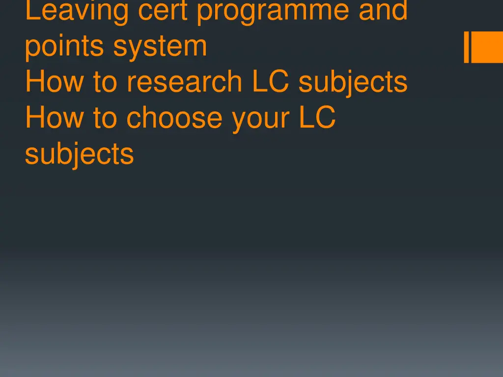 leaving cert programme and points system