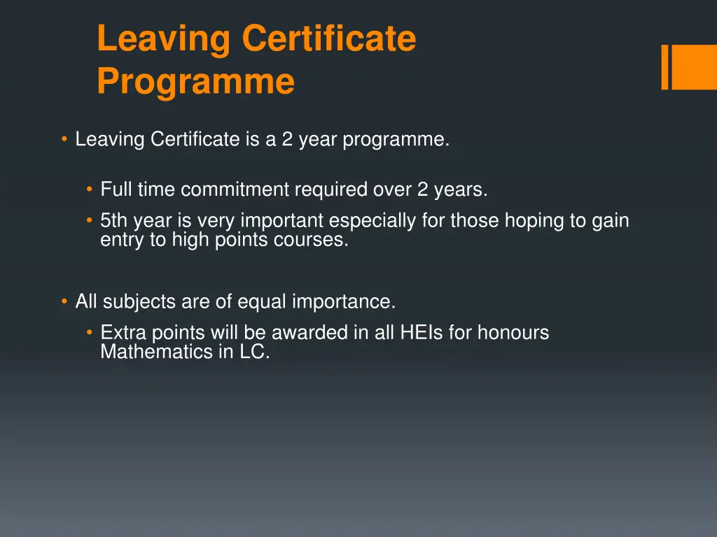 leaving certificate programme