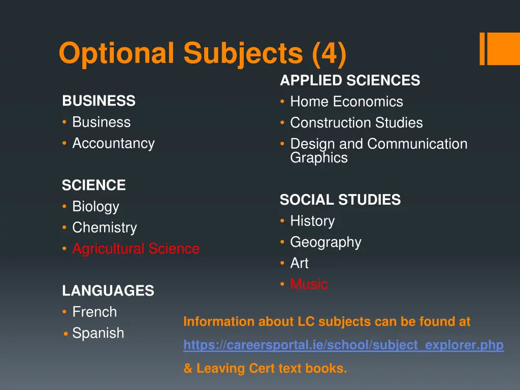 optional subjects 4