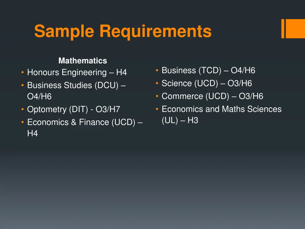 sample requirements 1
