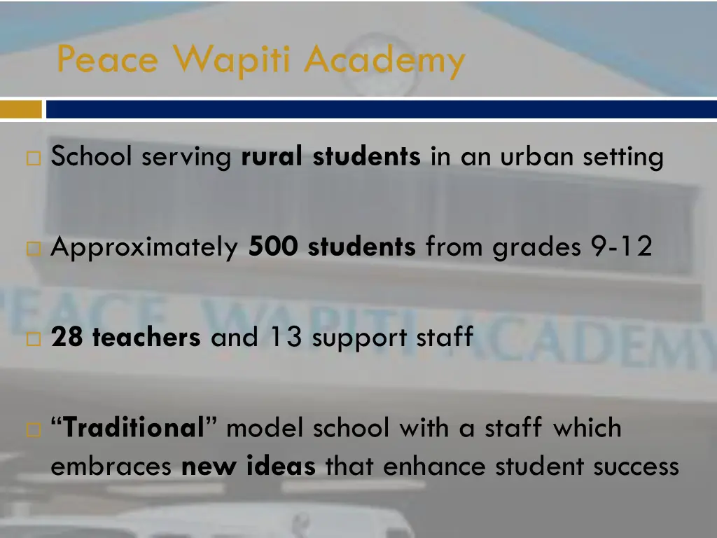 peace wapiti academy