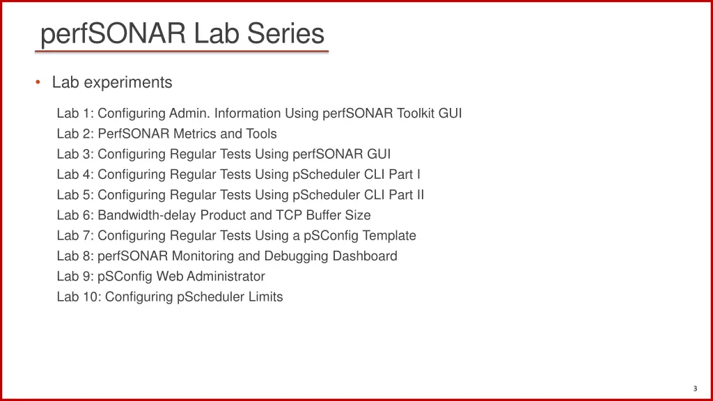 perfsonar lab series
