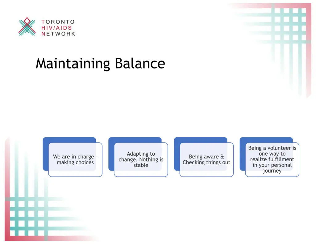maintaining balance