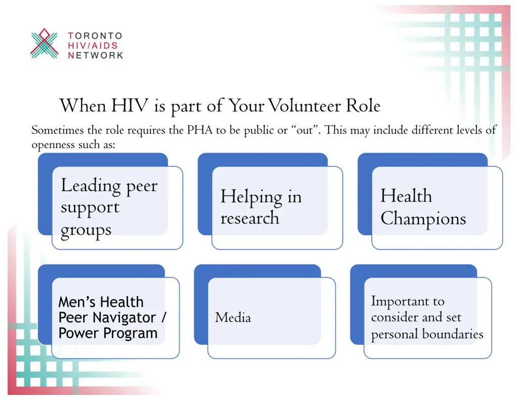 when hiv is part of your volunteer role sometimes