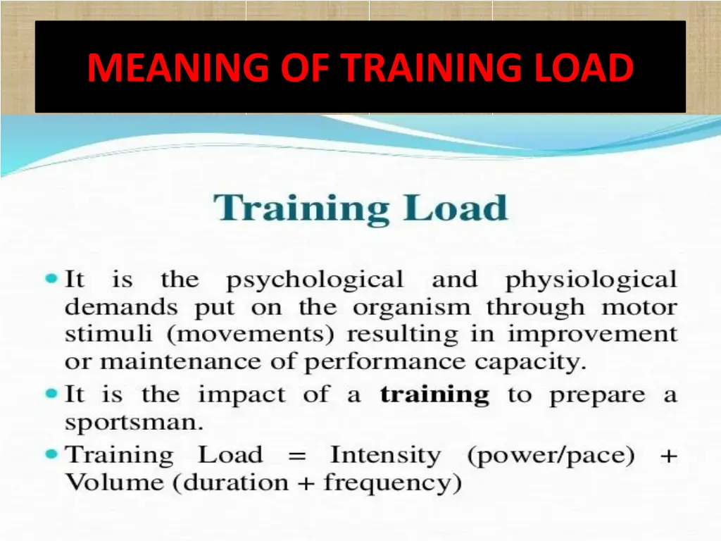 meaning of training load