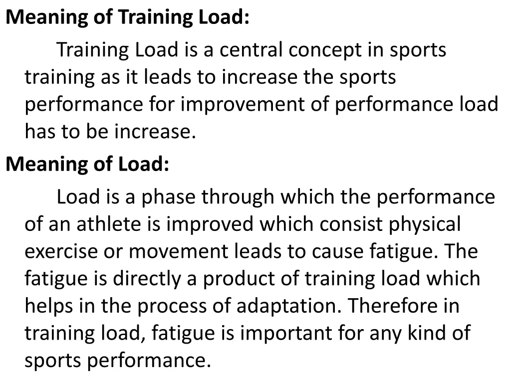meaning of training load training load