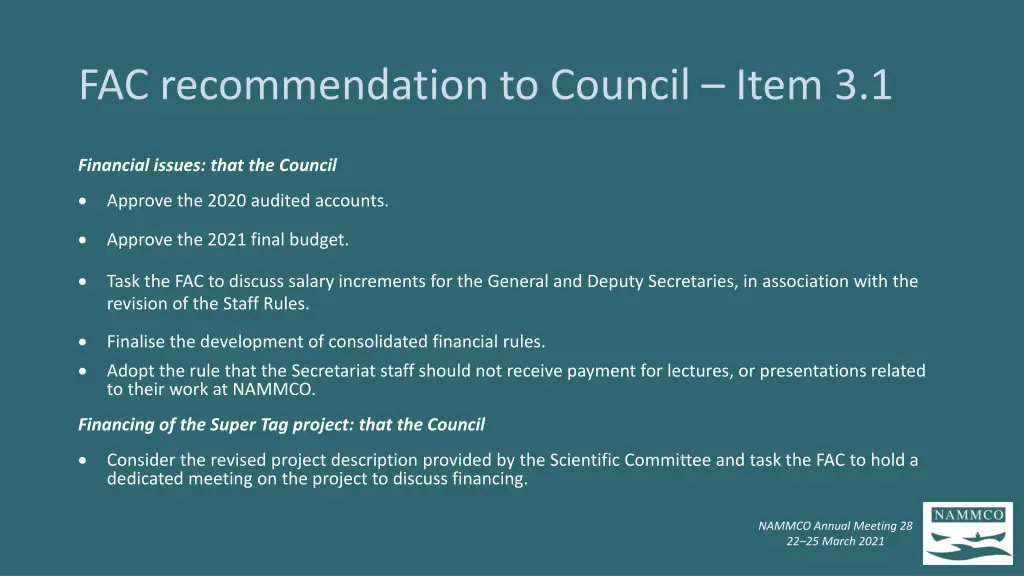 fac recommendation to council item 3 1