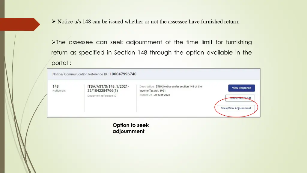 notice u s 148 can be issued whether
