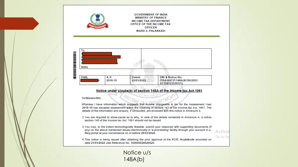 notice u s 148a b
