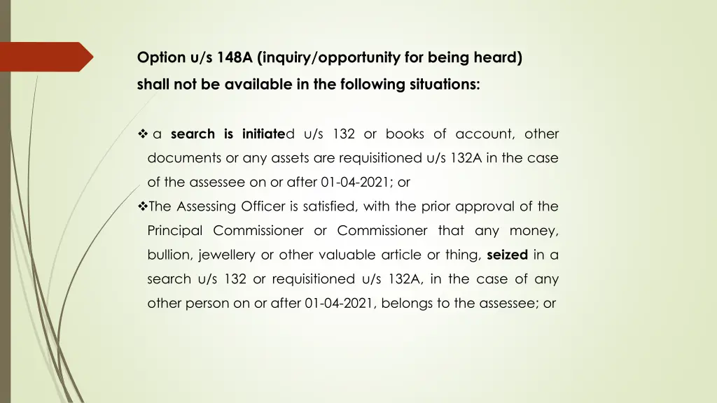 option u s 148a inquiry opportunity for being