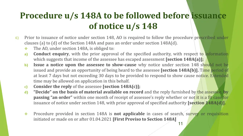 procedure u s 148a to be followed before issuance