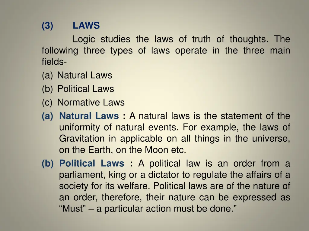 3 following three types of laws operate 1