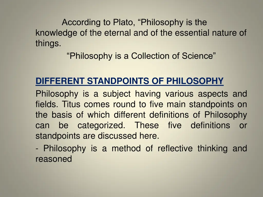 according to plato philosophy is the knowledge
