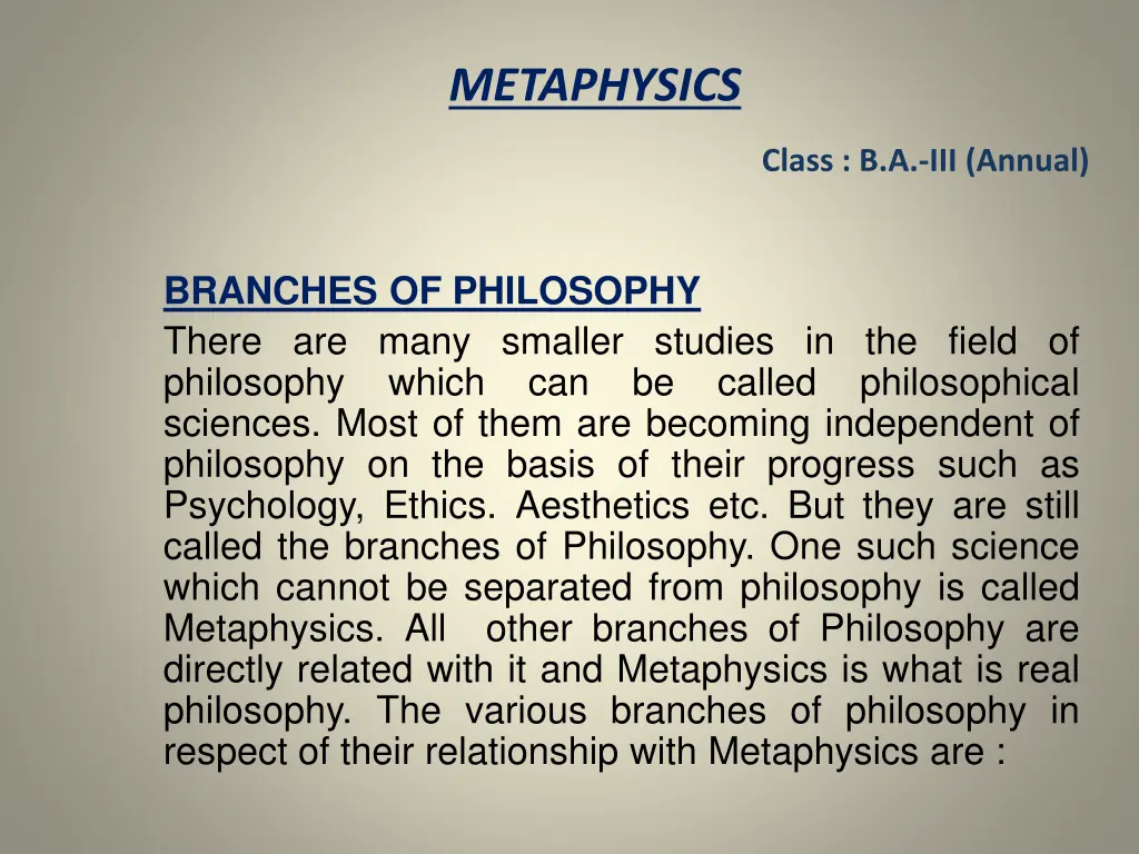metaphysics