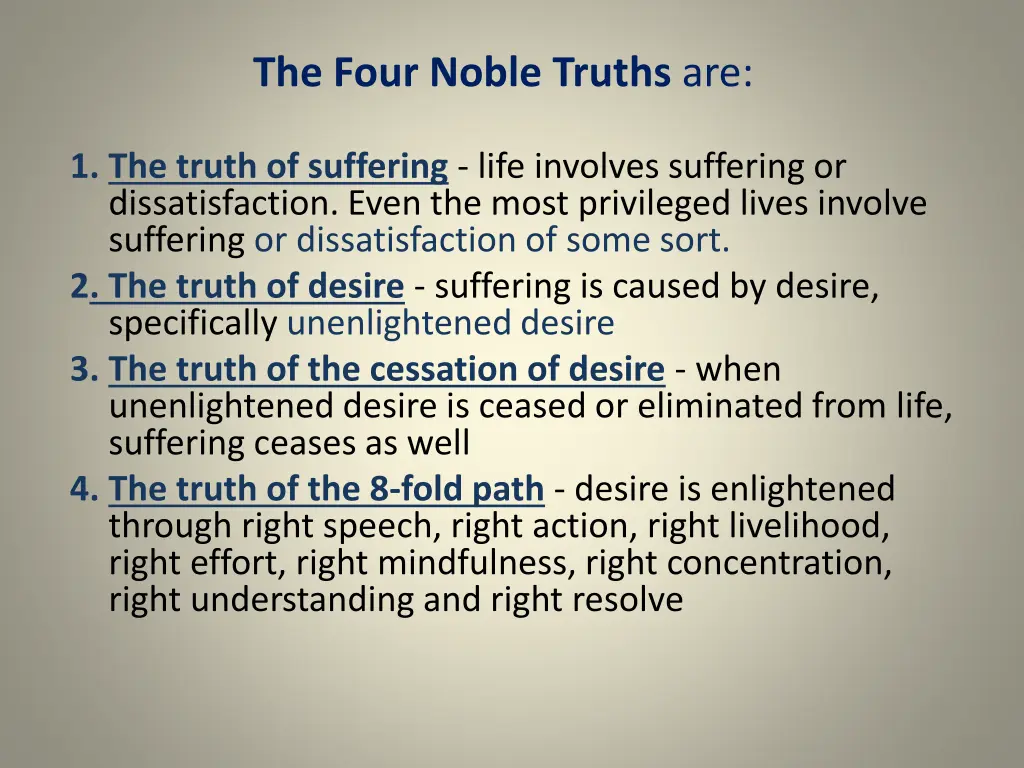 the four noble truths are