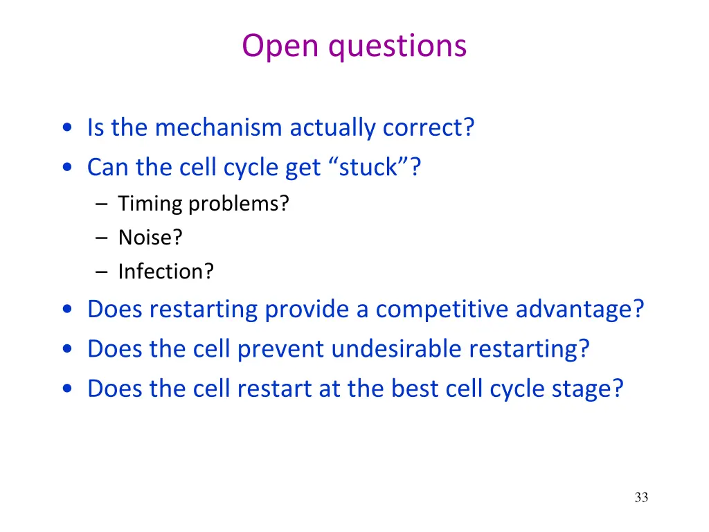 open questions
