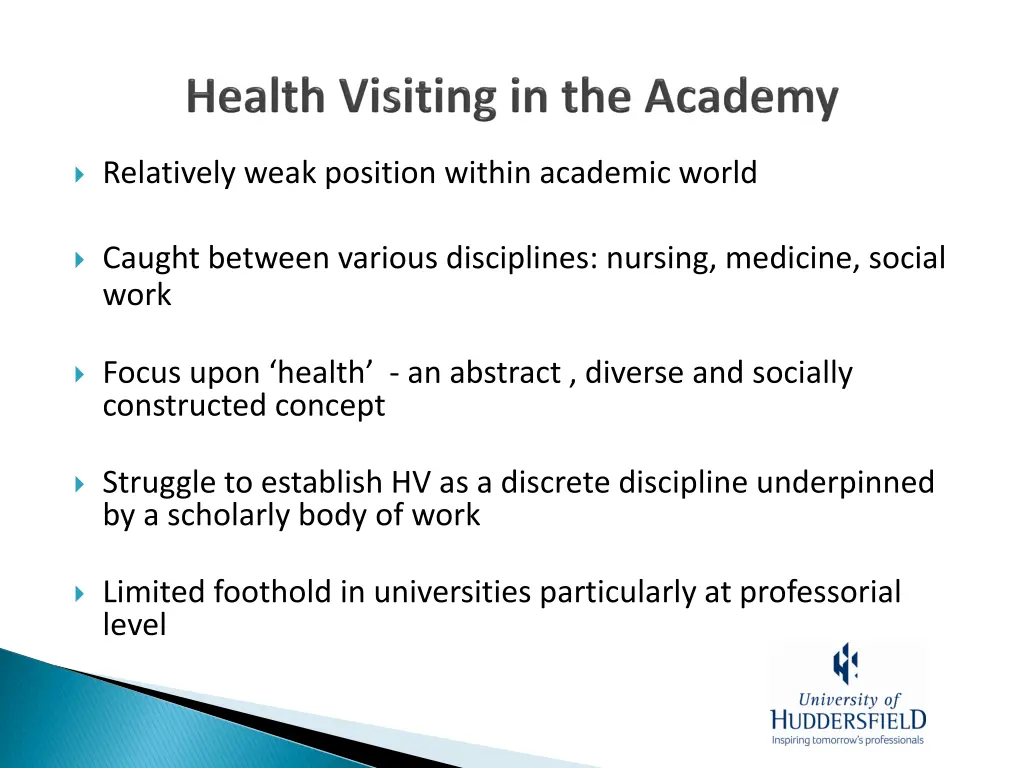 relatively weak position within academic world
