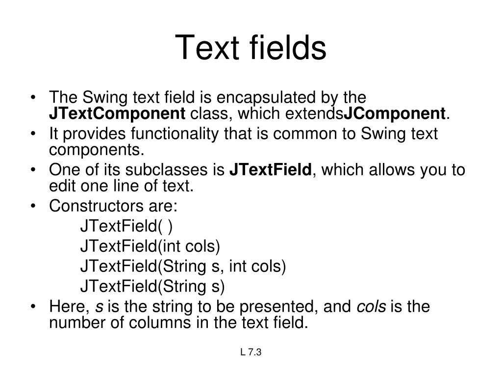 text fields