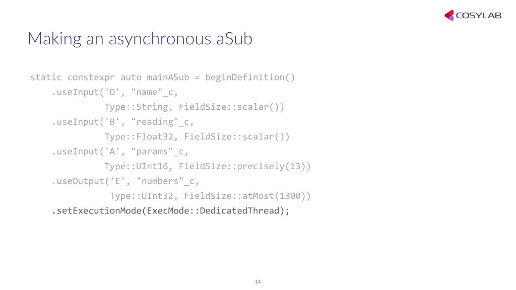 making an asynchronous asub