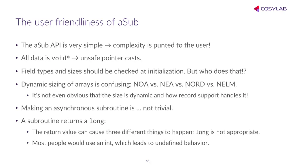 the user friendliness of asub