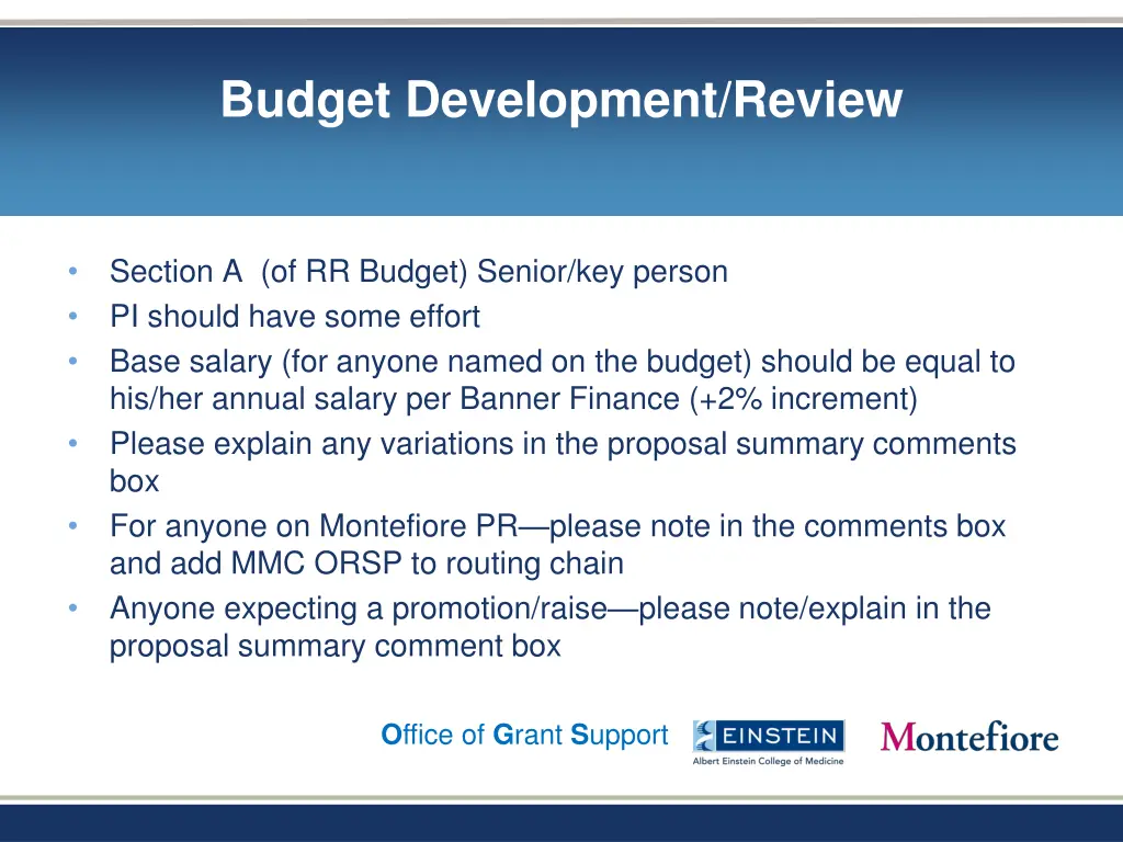 budget development review