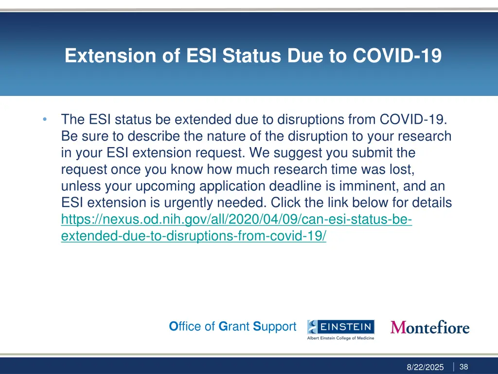 extension of esi status due to covid 19