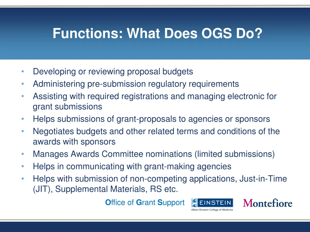 functions what does ogs do
