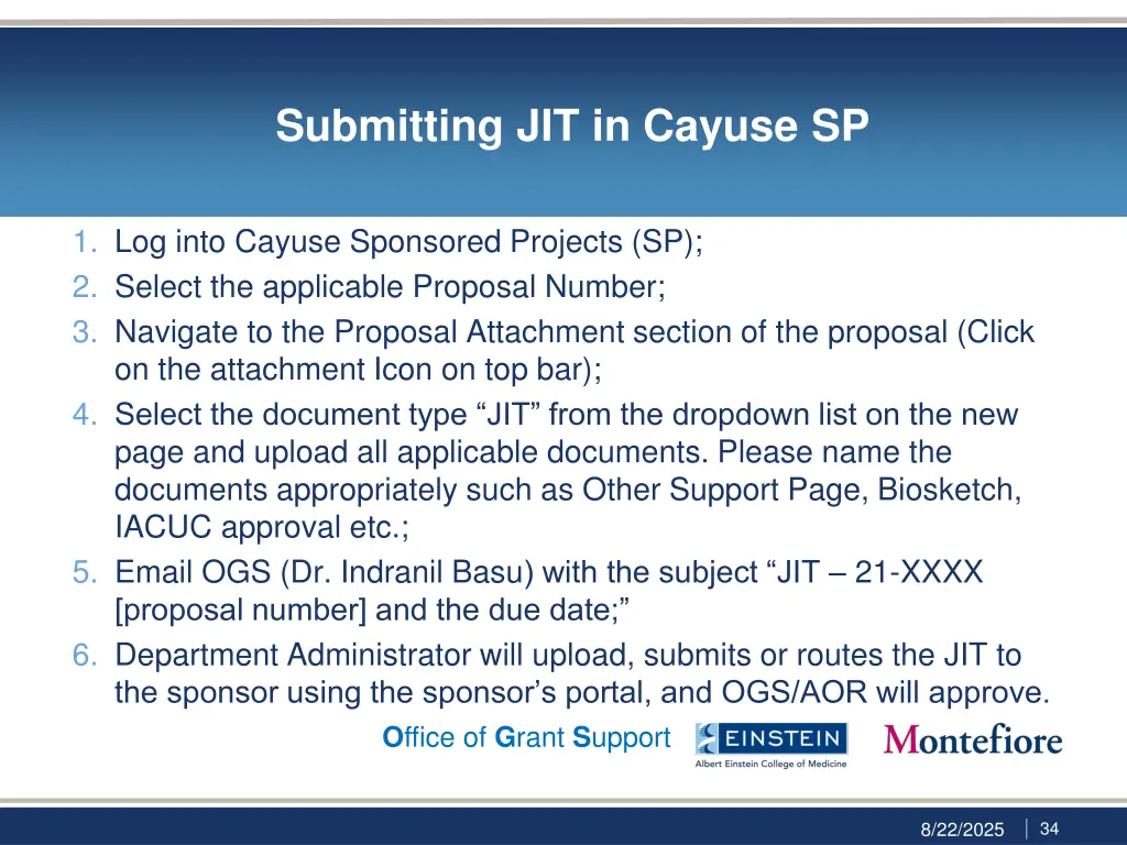 submitting jit in cayuse sp