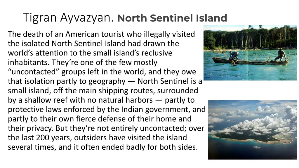tigran ayvazyan north sentinel island