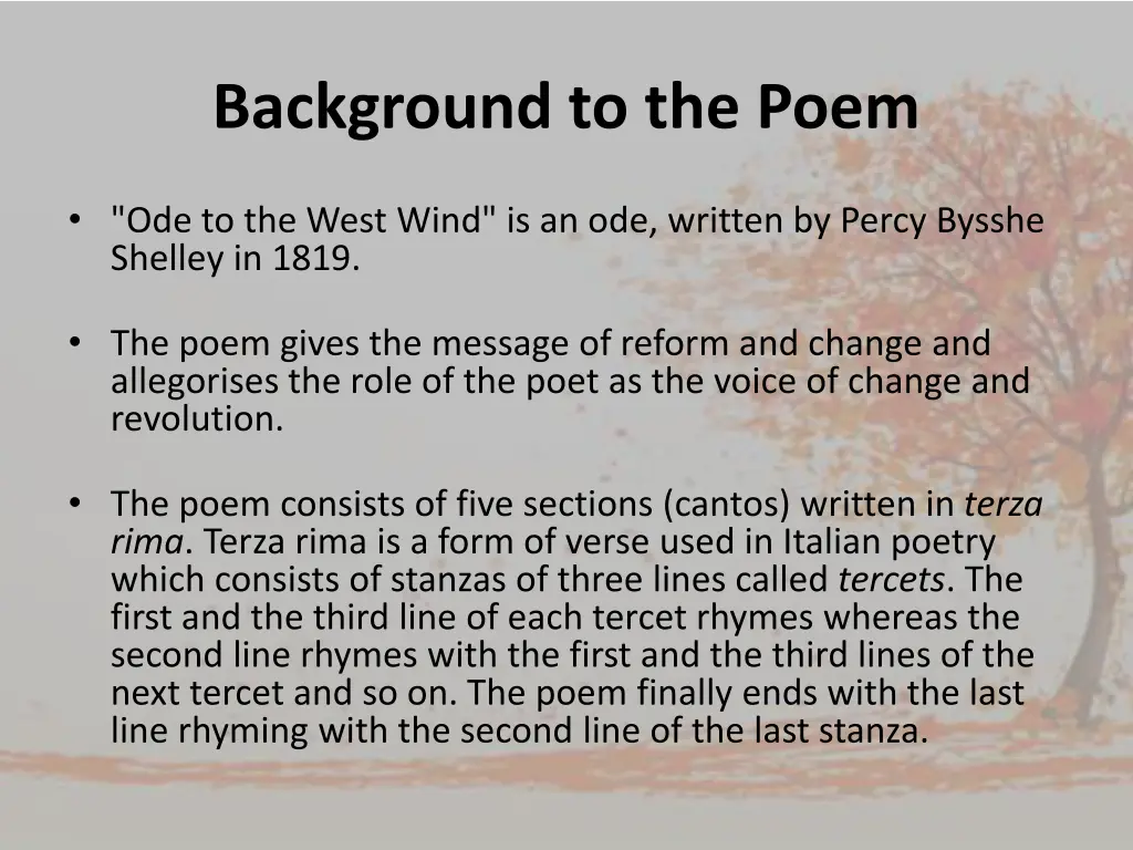 background to the poem