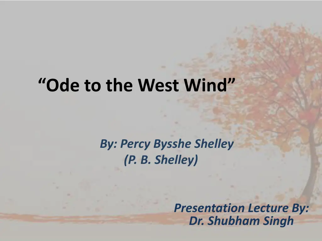 ode to the west wind