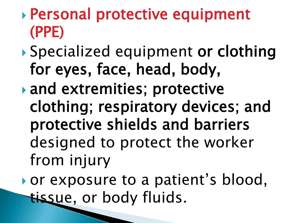 personal protective equipment ppe specialized