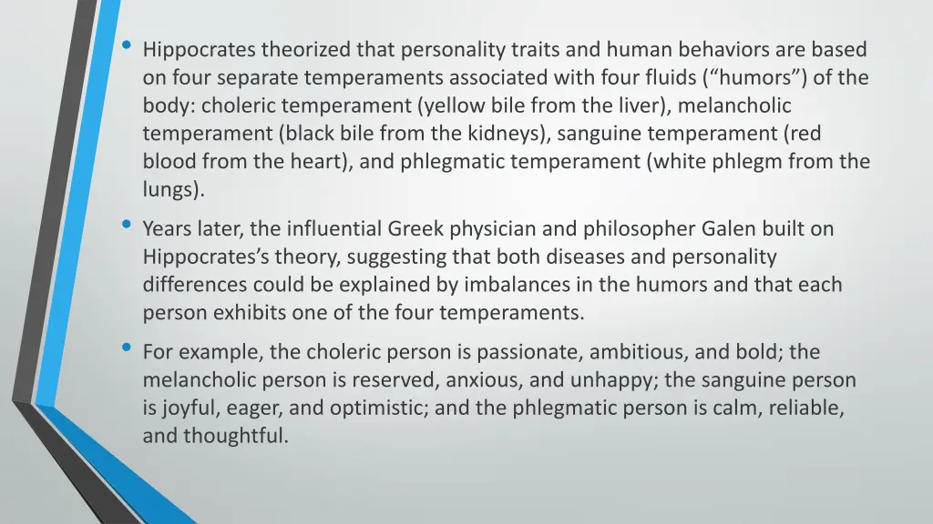 hippocrates theorized that personality traits